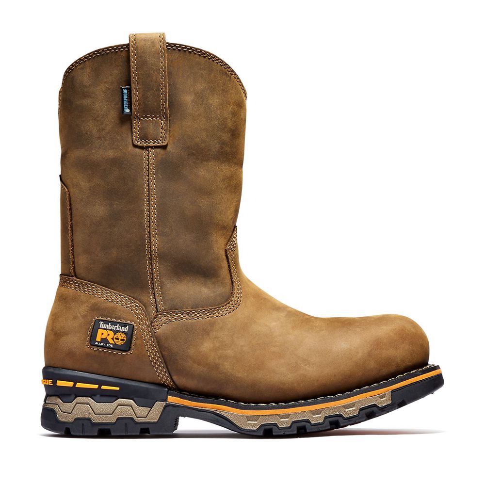 Timberland Μποτακια Εργασίας Ανδρικα Καφε - Pro® Ag Boss Alloy Toe Pull-On - Greece 7092134-XL